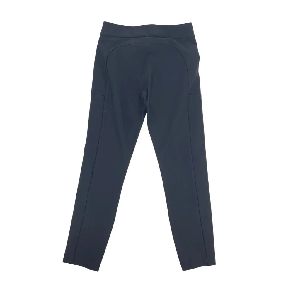 Athleta Stellar Skinny Trouser Pants Womens Size 2 Nylon Spandex Black Ankle Zip - Picture 2 of 10